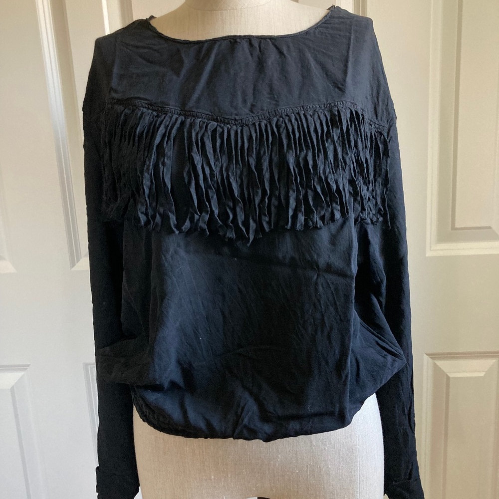 Fringed Black top Virginie Castaway